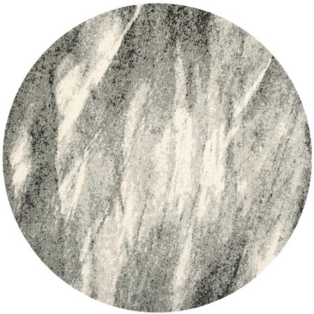 Safavieh 4 x 4 ft. Retro Power Loomed Round Area Rug; Grey & Ivory RET2891-8012-4R
